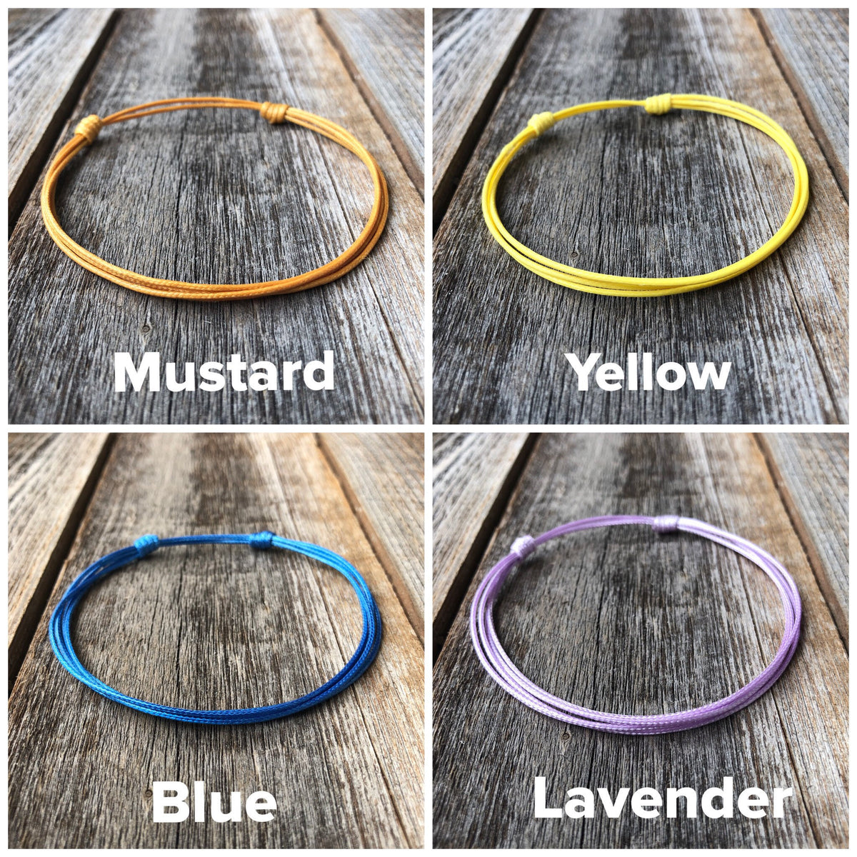 Pinellas, Anklet, Waxed Cord Bracelet, Beach Anklet, Adjustable, Waterproof, Multistrand, More colors WA001939