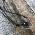Lapis lazuli gemstone bead black choker necklace adjustable waterproof boho
