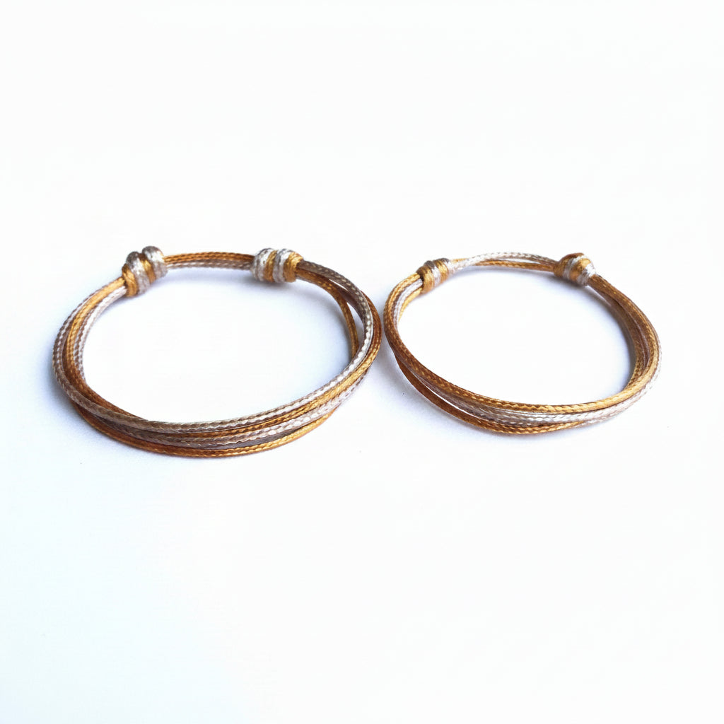Gold mommy and me string bracelets handmade matching set mother daughter first day of school
