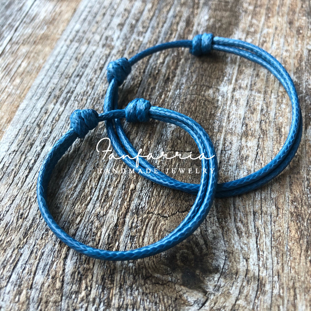 Collins Minimalist Sea Blue Couple Bracelets, Waterproof