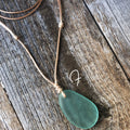 Sea glass seafoam necklace adjustable waterproof surfer unisex women men