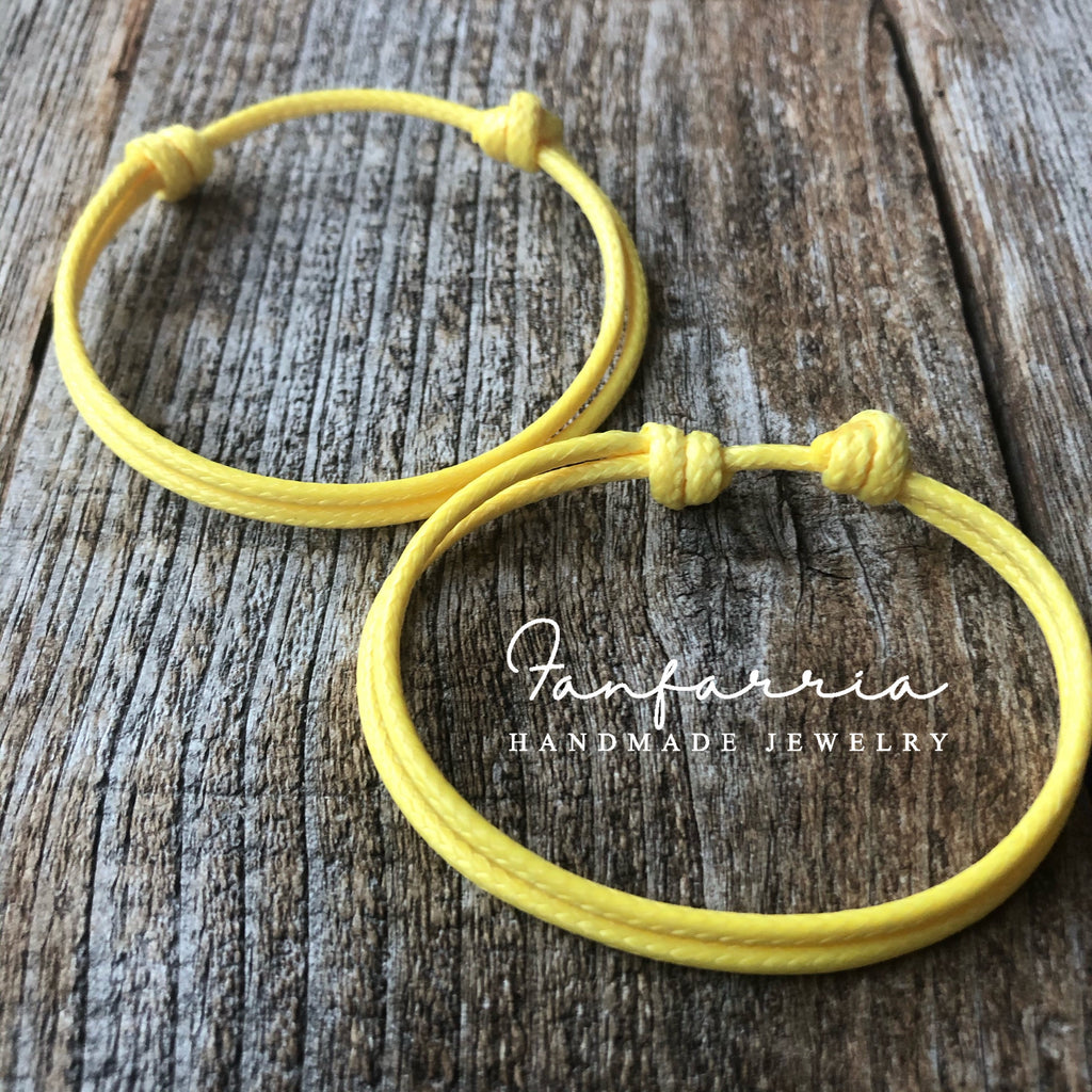 Collins Yellow Minimalist Couple Bracelets, Waterproof
