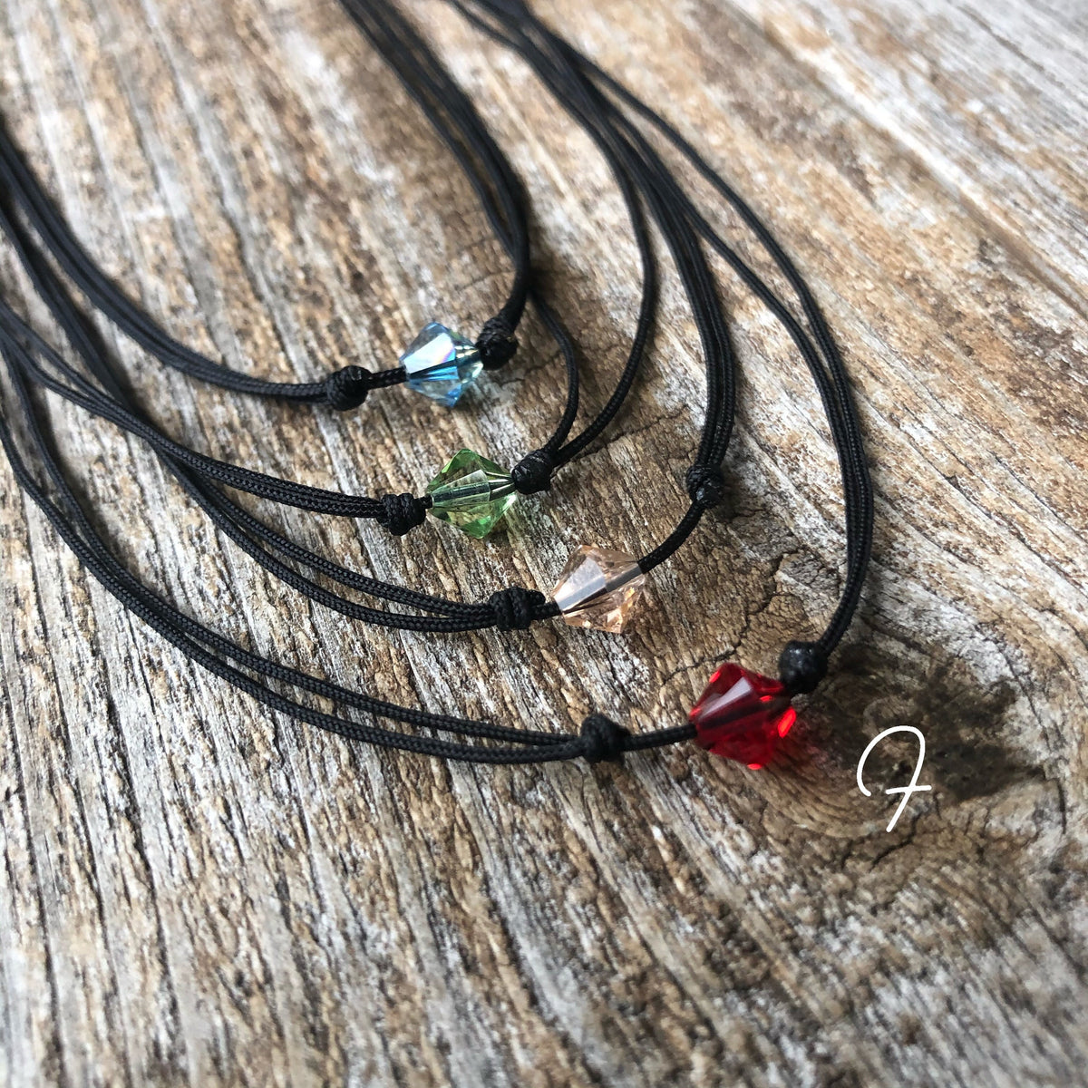 Swarovski clear bead minimalist black adjustable waterproof choker necklace