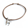 Llama Anklet, Light Brown Anklet, Waxed Cord Anklet, Adjustable WA001976