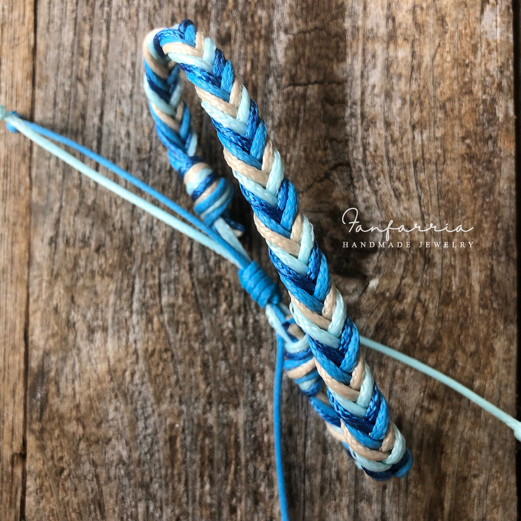 Dania Blue Waves Braided Anklet Bracelet