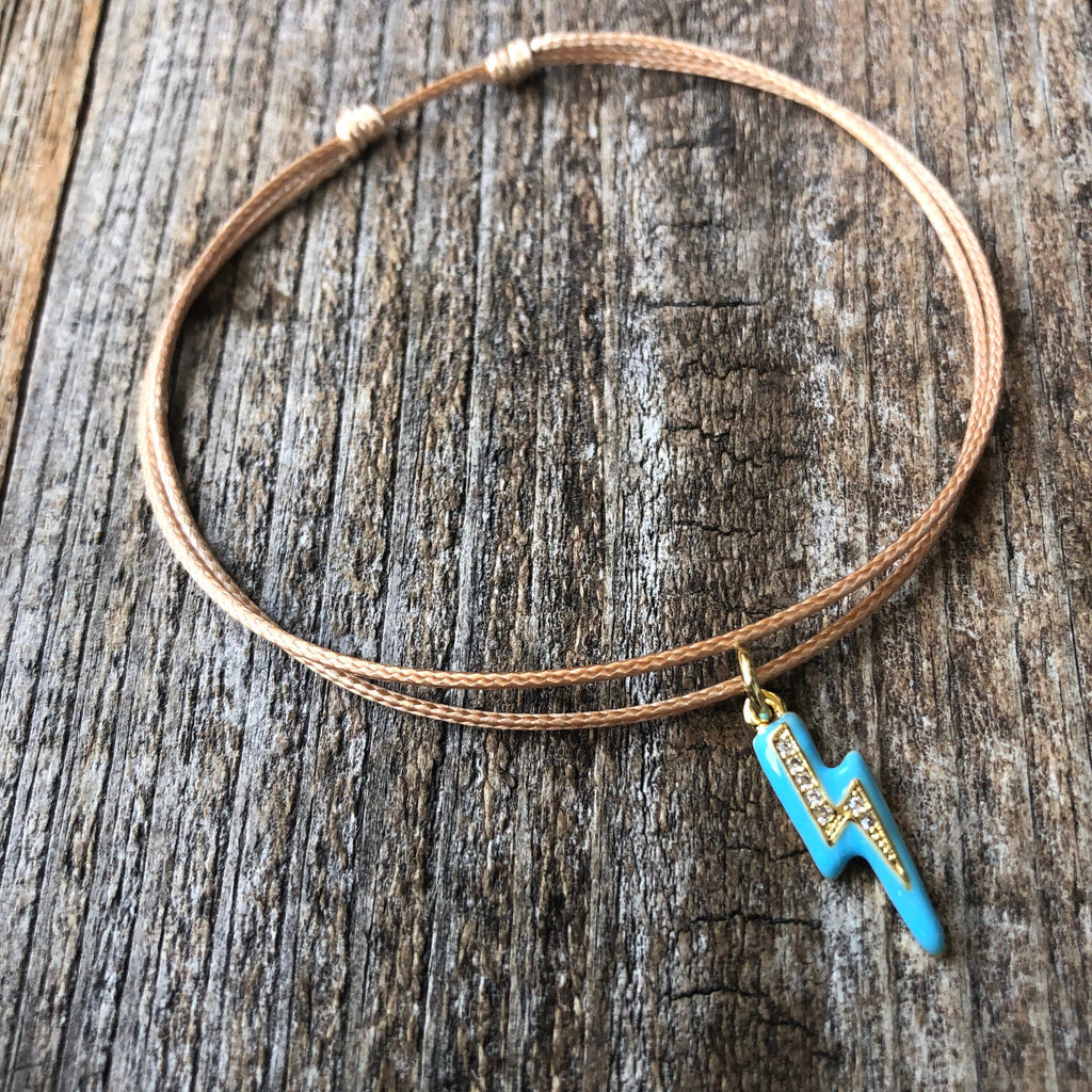 Lightning Anklet, Gold Anklet, Adjustable