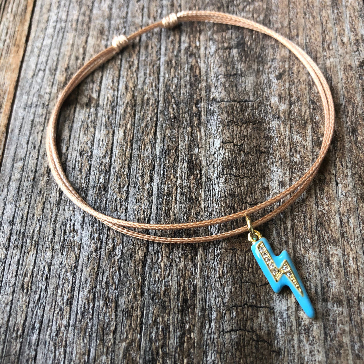 Lightning Anklet, Gold Anklet, Adjustable