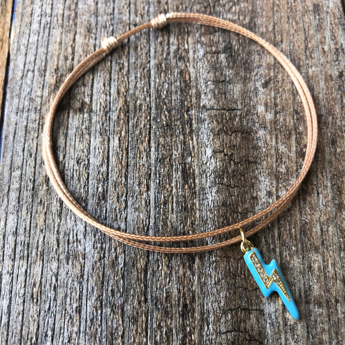 Lightning Anklet, Gold Anklet, Adjustable