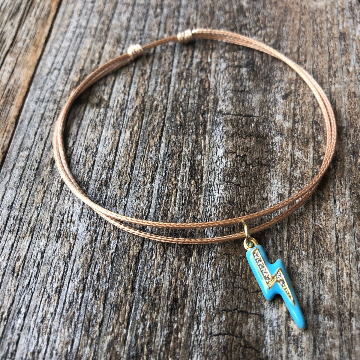 Lightning Anklet, Gold Anklet, Adjustable
