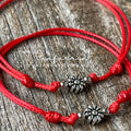 Sterling Silver Flower Bracelets, Red Flower Bracelets, Mommy and Me
