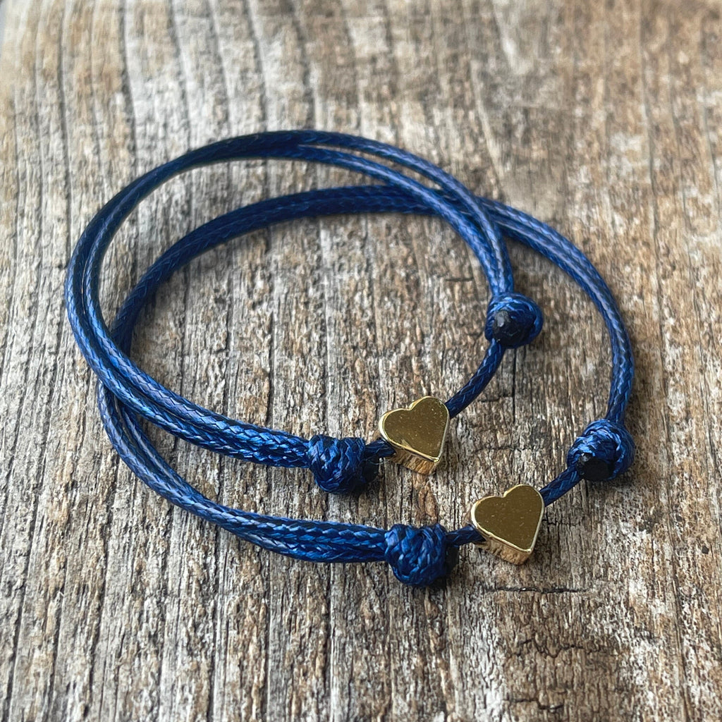 Gold Heart Minimalist Mommy and Me Bracelets Matching