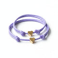 Gold Heart Purple Minimalist Mommy and Me Bracelets Matching