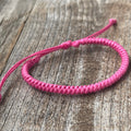 Waterside Braided Bracelet Fuchsia Adjustable Waterproof  Vegan Leather