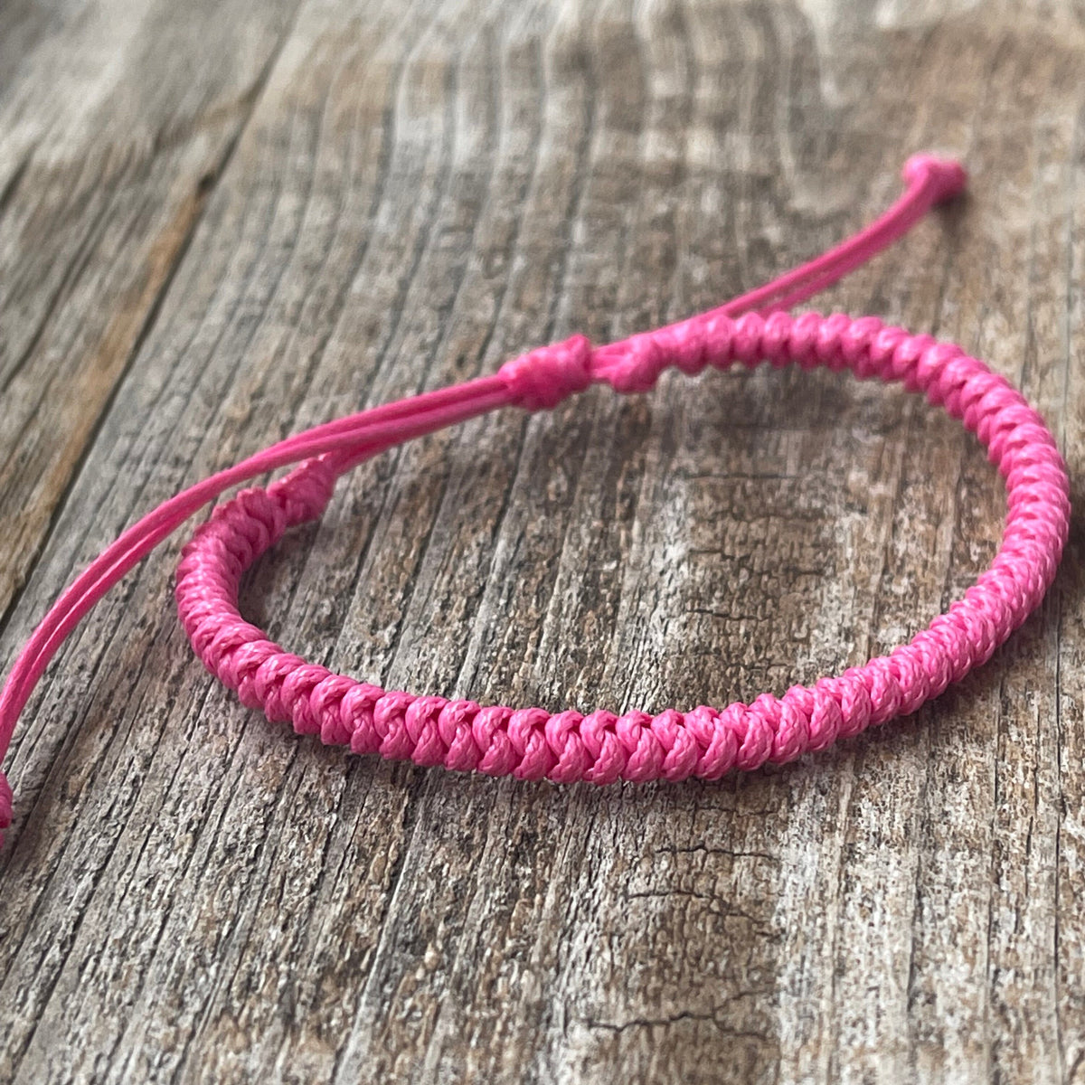 Waterside Braided Bracelet Fuchsia Adjustable Waterproof  Vegan Leather