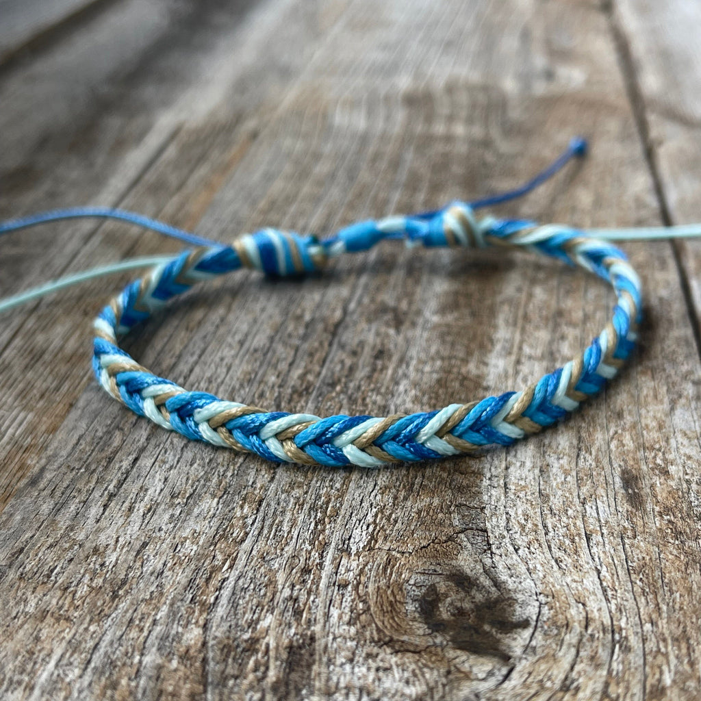 Dania Blue Waves Braided Anklet Bracelet