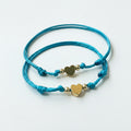 Gold Heart Teal Minimalist Mommy and Me Bracelets Matching