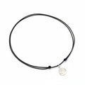 Tree of life sterling silver charm black adjustable choker necklace handmade