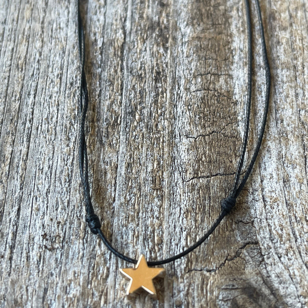 Star Gold Plated Black Adjustable Choker