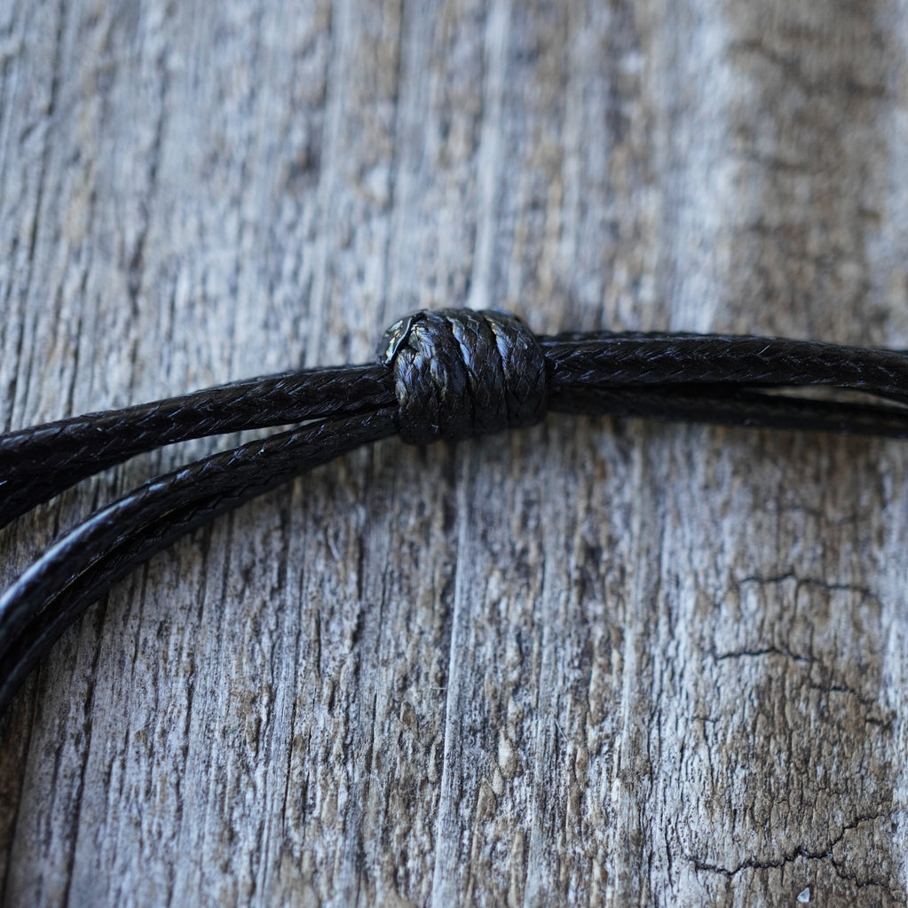 Skyway, Silver Circle Black Adjustable Bracelet