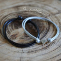 Minimalist Heart Black and Gray Couple Bracelets, Waterproof