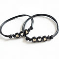 Personalized initial his and hers couples bracelets love knot matching anniversary