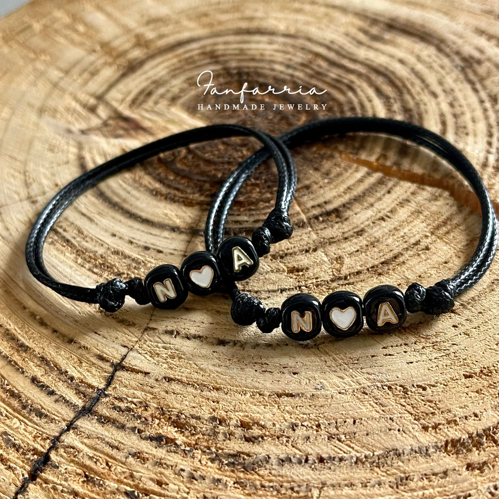 Couple Initial Bracelets, His and Hers, Distance, Love Knot, Anniversary gift, Matching Bracelets