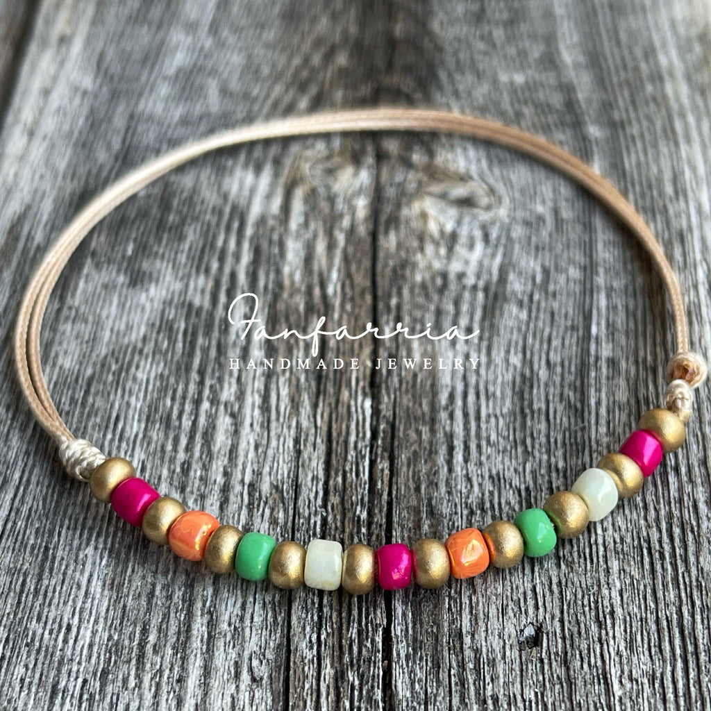 Seashore Colorful Beaded Anklet