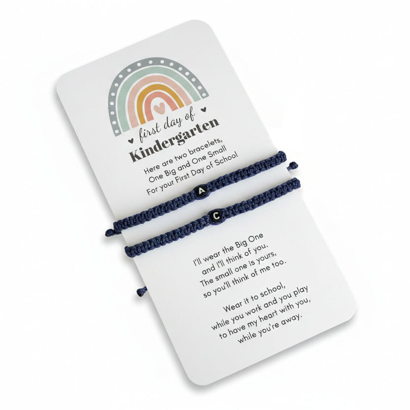 Initials Matching Bracelets Blue Mommy and Me First Day of Kindergarten Waterproof