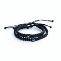 Initials Black Daddy and Me, Mommy and Me, Family Matching Bracelets Waterproof