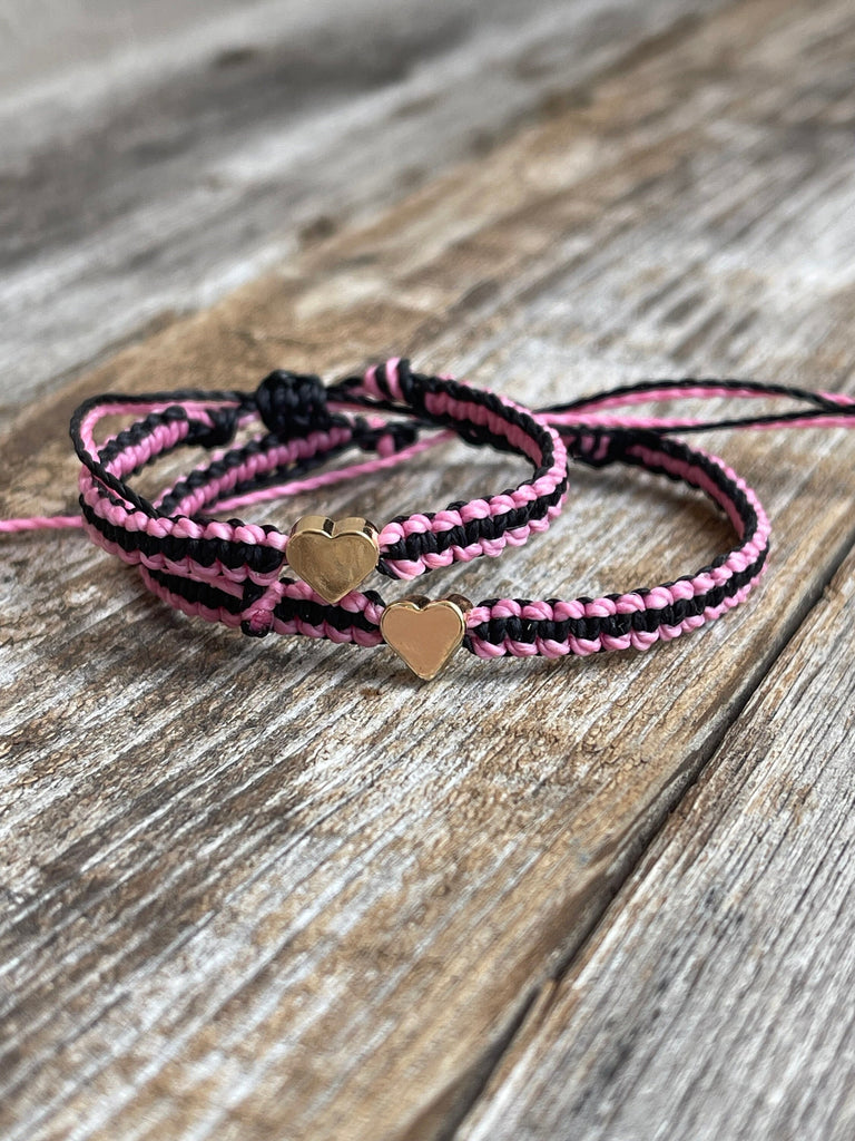 Mommy and me Black and Pink Matching Bracelets
