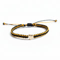 Orange and Black Halloween Two Colors Gold Heart Braided Bracelet