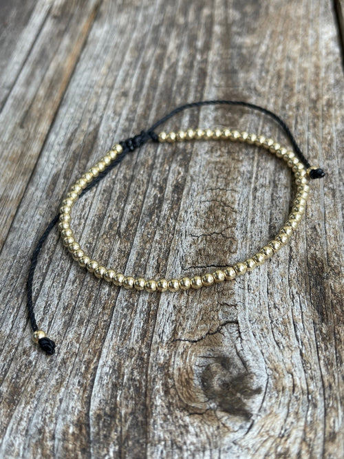 14K Gold Filled Beaded Bracelet or Anklet Waterproof