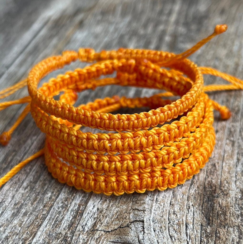 Orange Macrame Family Bracelets Matching Bracelets