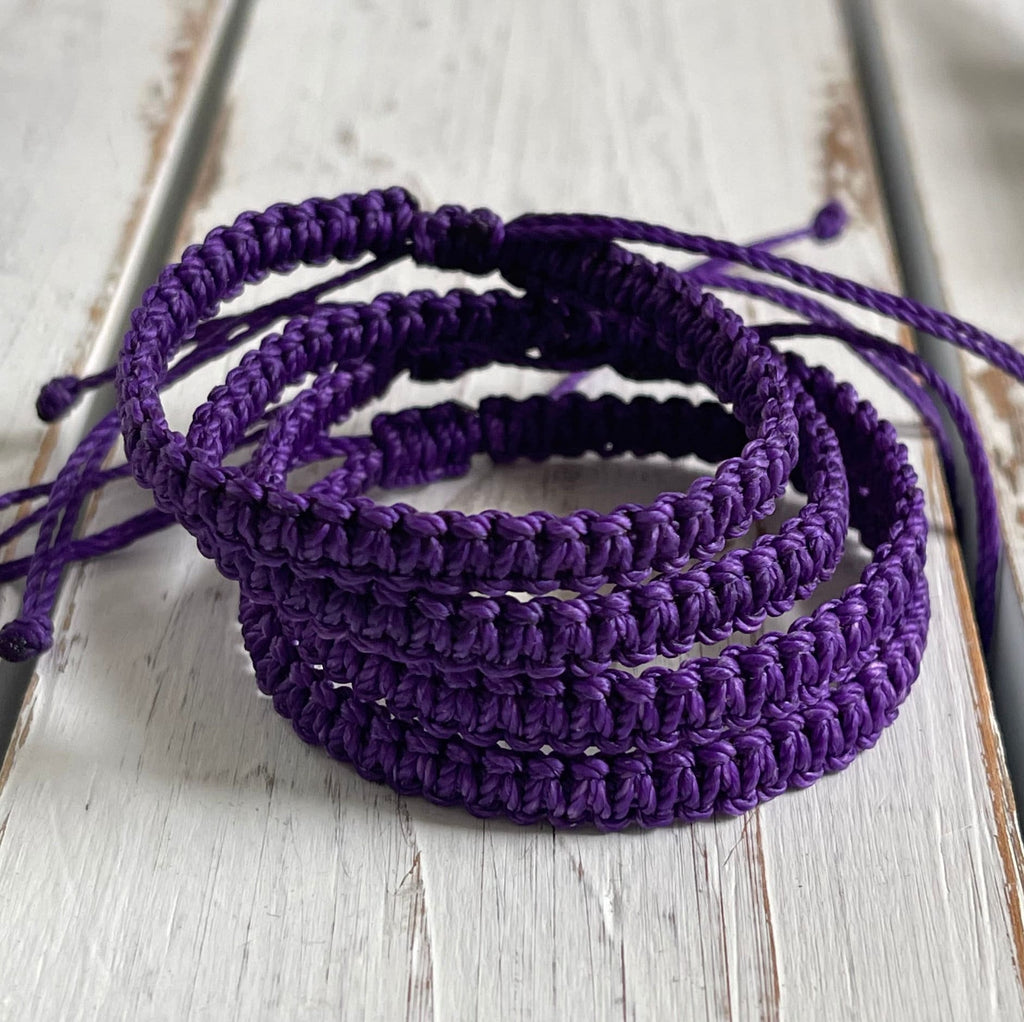 Dark Purple Macrame Family Bracelets Matching Bracelets
