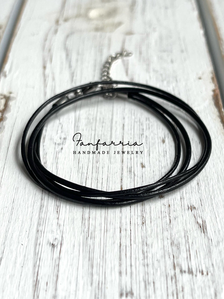 Black Wrap Leather Bracelet