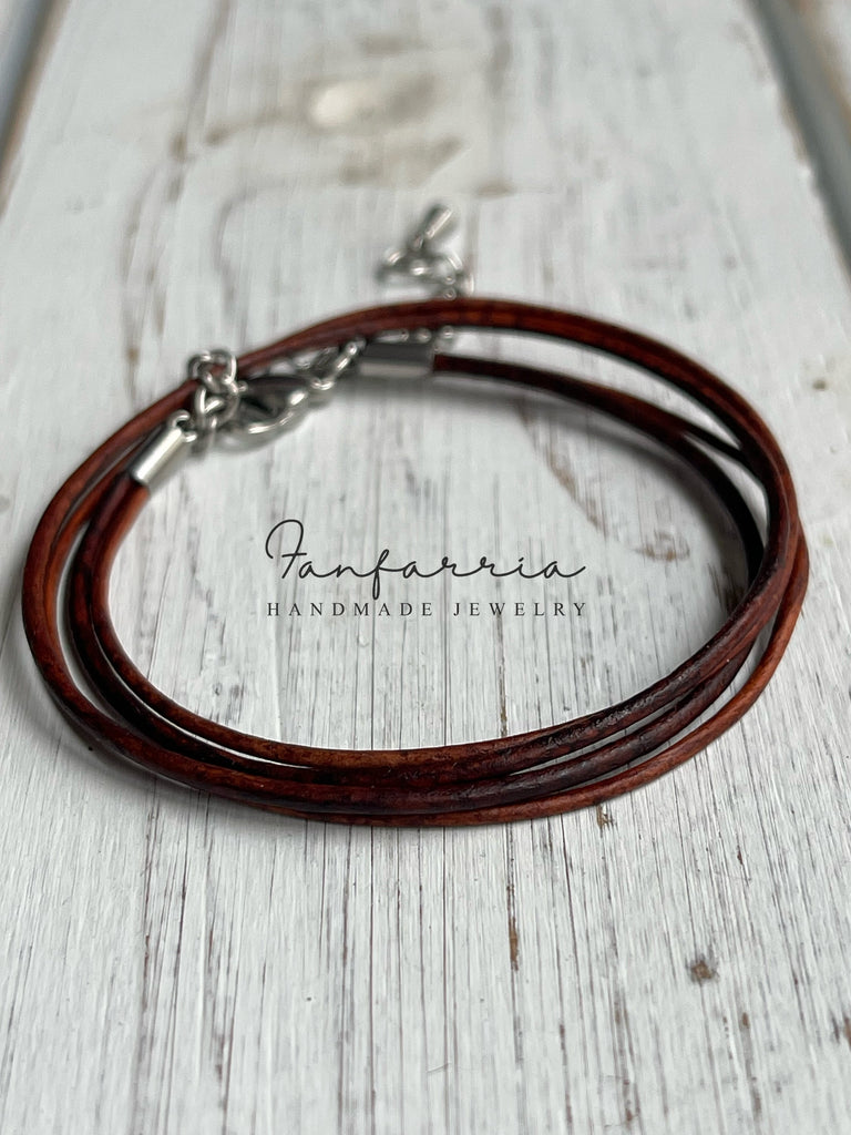 Brown Wrap Leather Bracelet