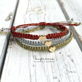 Shine and Metallics Gold Heart Braided Bracelet Anklet Adjustable