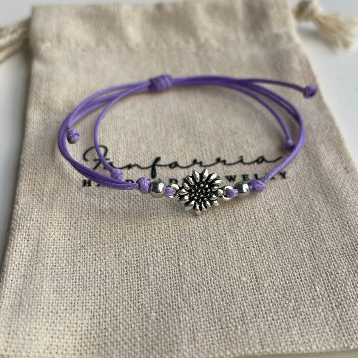 Sunflower Purple Bracelet Anklet Waterproof