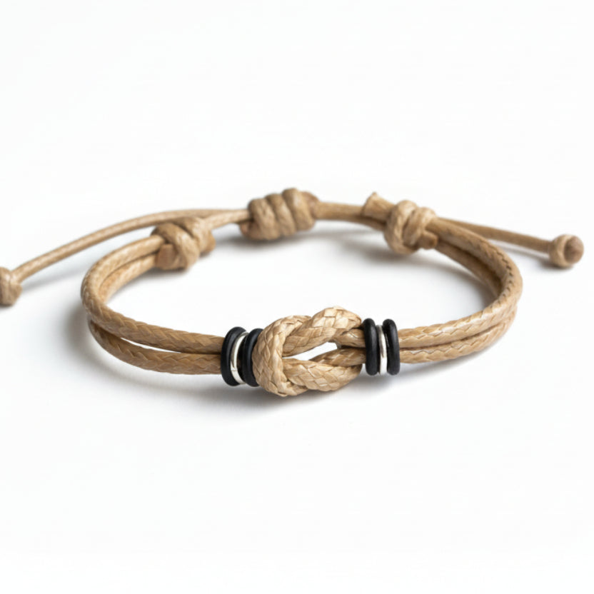 Sanibel II Initial Tan Celtic Bracelet Waterproof
