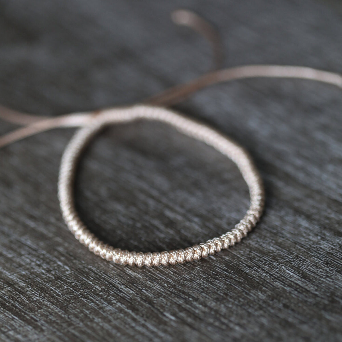 Waterside Braided Bracelet Gold Adjustable Waterproof Vegan