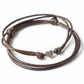 Minimalist gold heart brown waterproof couple bracelets his and hers matching set