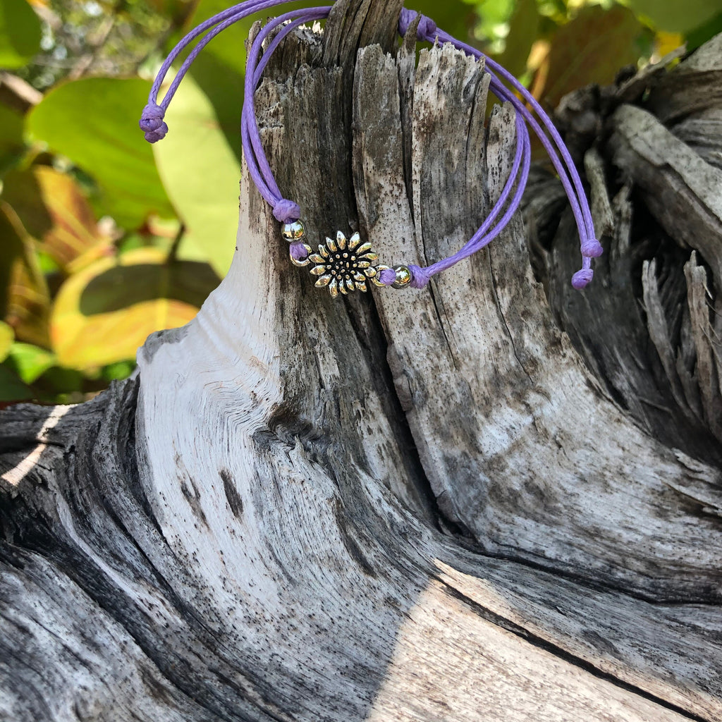 Sunflower Purple Bracelet Anklet Waterproof