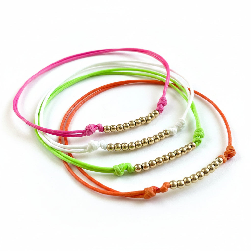 Lido Key 14K Gold Filled Beaded Bracelet or Anklet, Waterproof