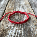 Red Handmade Macrame Bracelets - Adjustable Perfect for Any Occasion - Wholesale Bulk