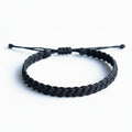 Cocoa Beach II, Men Black Braided Bracelet Adjustable Waterproof