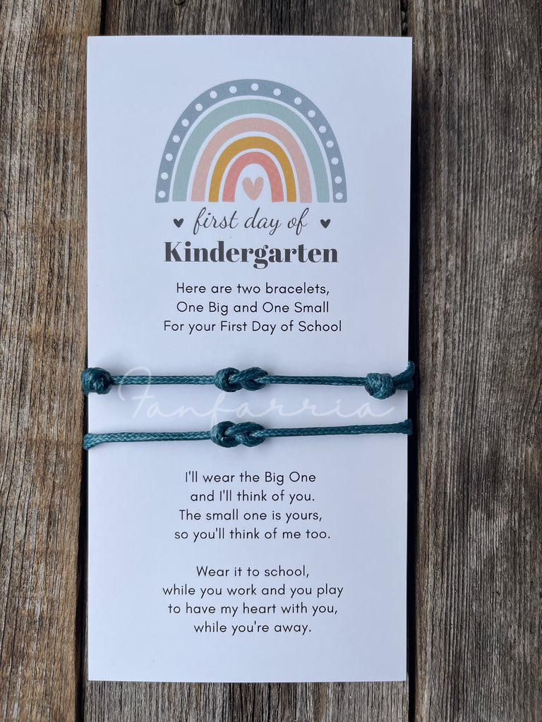 First Day of School Infinity Knot Kindergarten Bracelets Many Colors to Choose