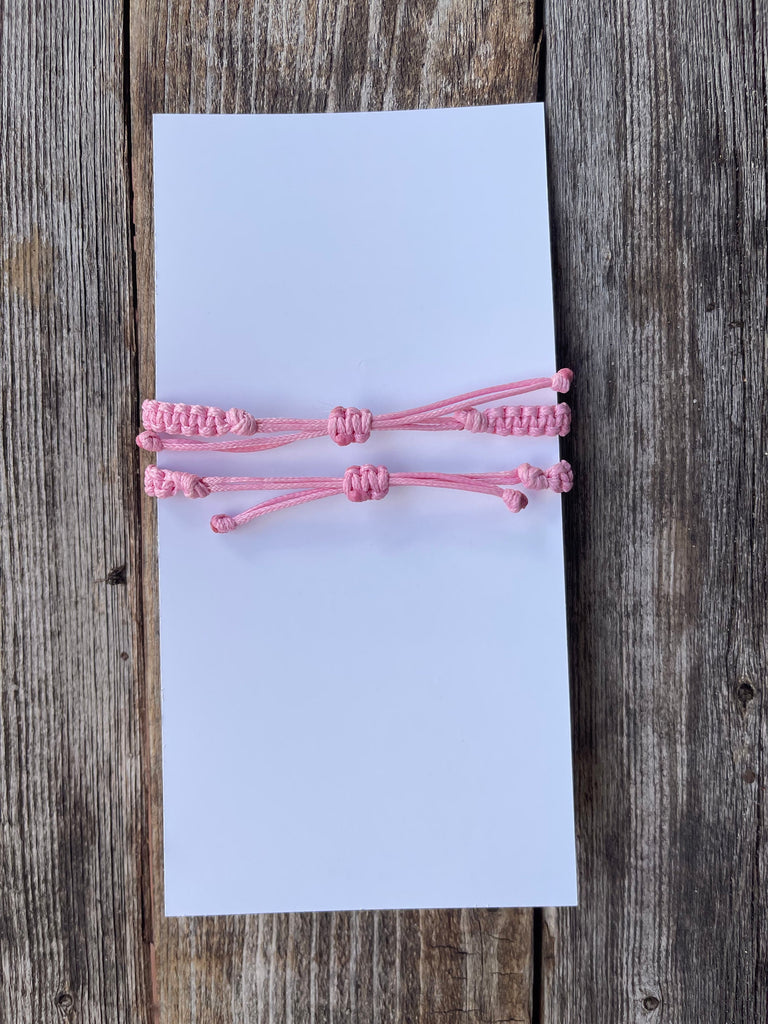 First Day of Third Grade Matching Bracelets, Light Pink Mother and Daughter Back To School