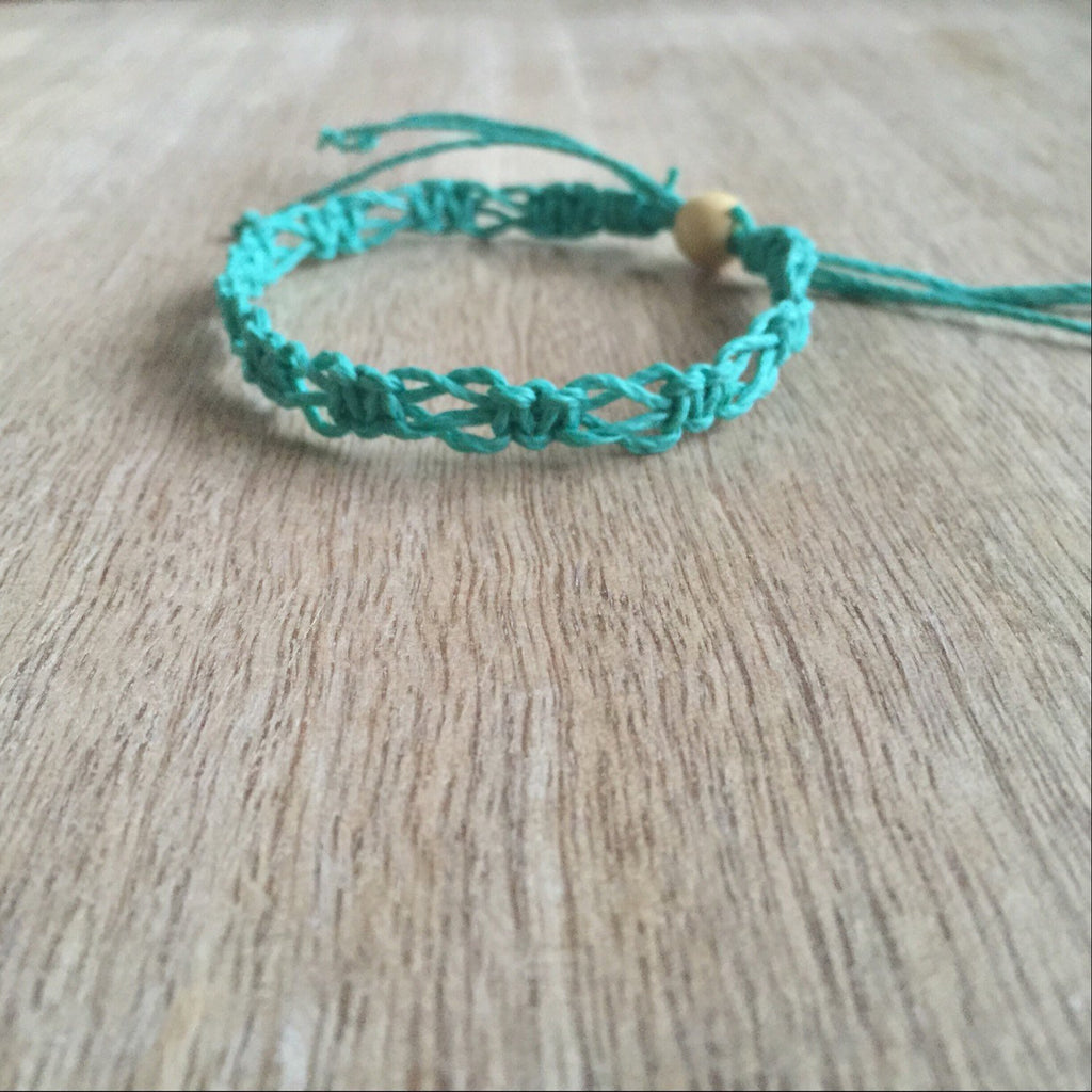 SoBe Turquoise Hemp Anklet - Fanfarria Handmade Jewelry