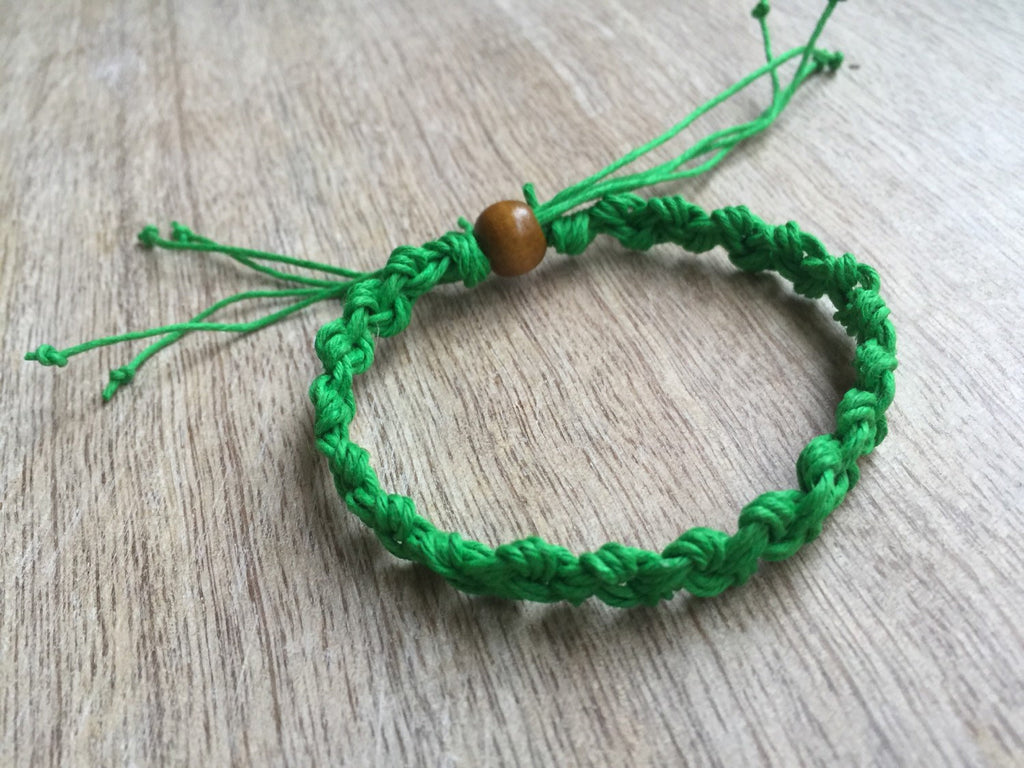 Shell Key Green Hemp Anklet - Fanfarria Handmade Jewelry