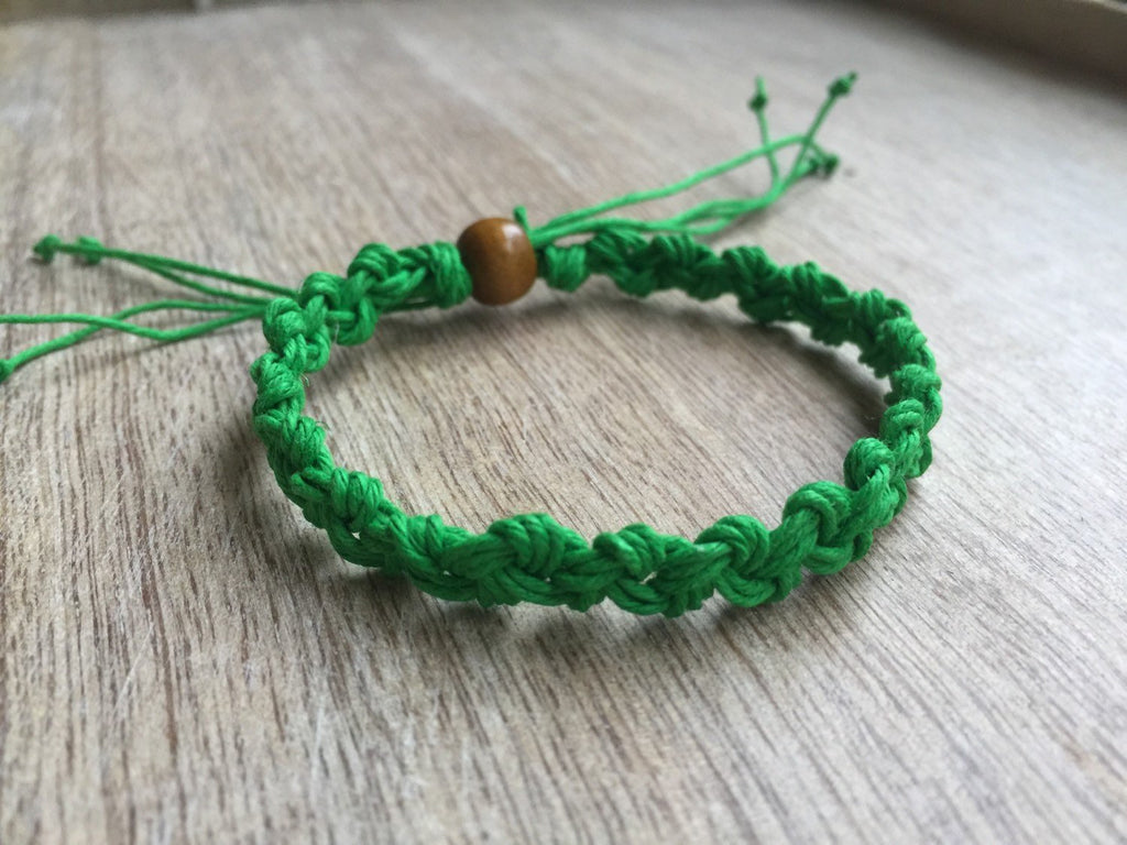 Shell Key Green Hemp Anklet - Fanfarria Handmade Jewelry